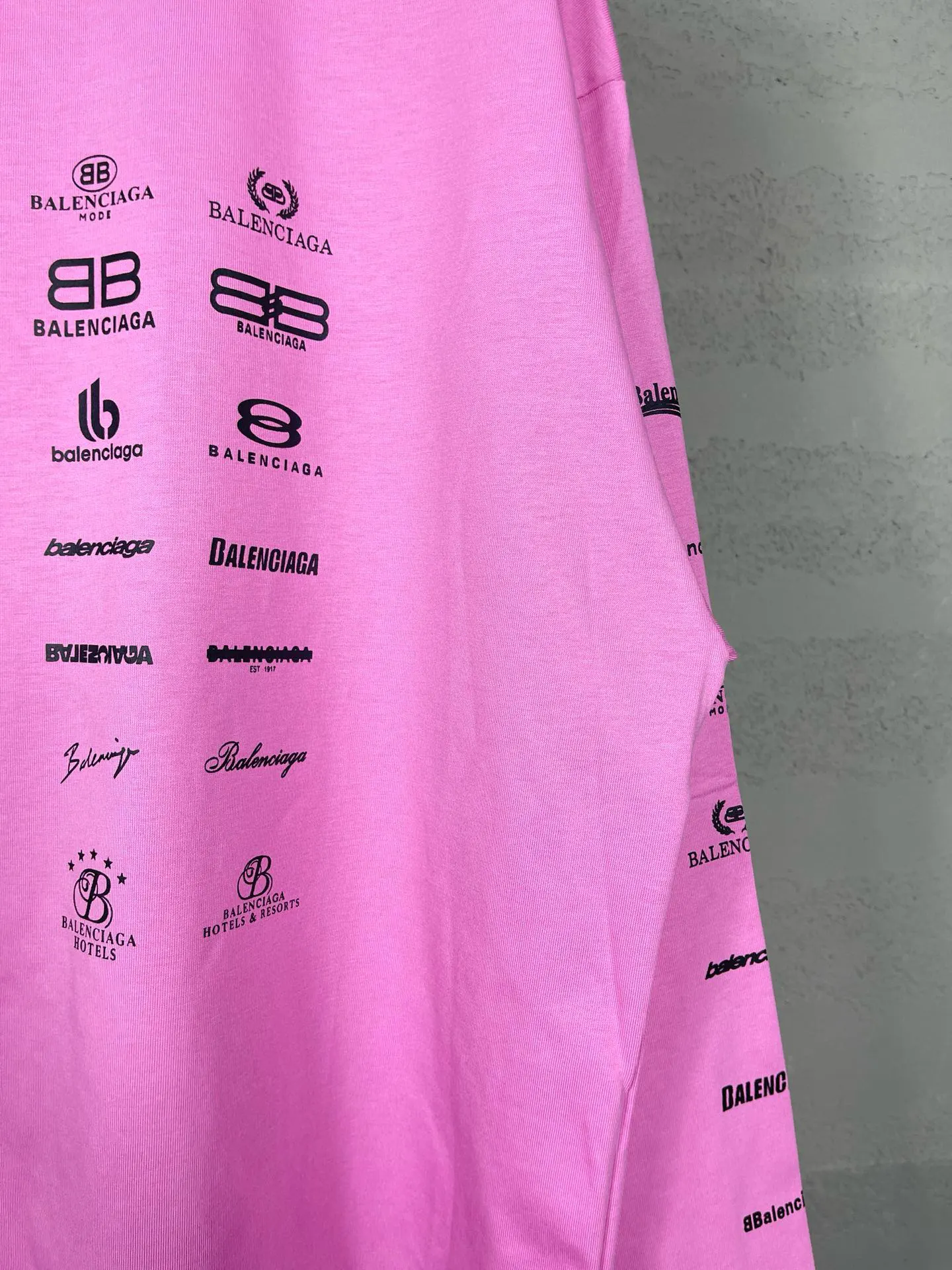 Balenciaga Black Cotton Logo Short Sleeve T-Shirt Loose Casual