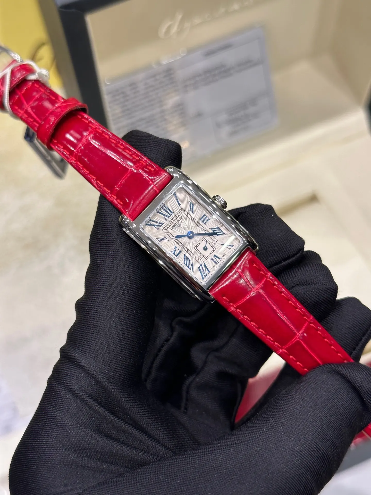 Longines 銀色 鳄鱼皮 手錶 經典腕表款