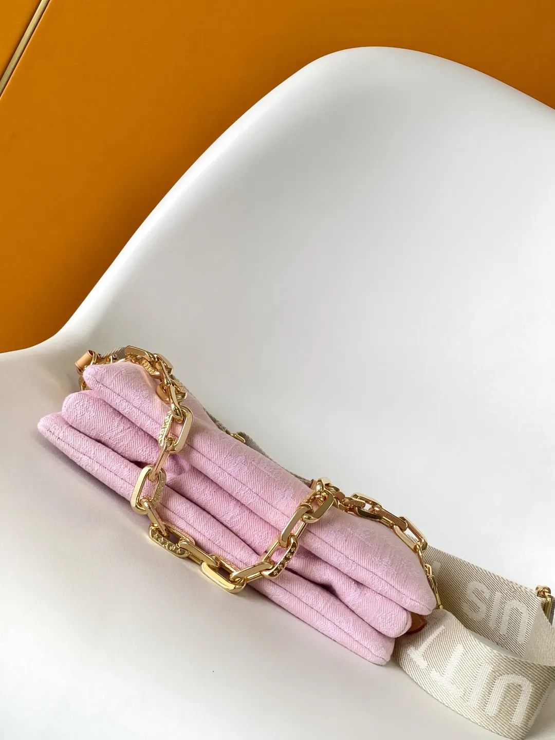 Blue Pink Chain Bag Leather