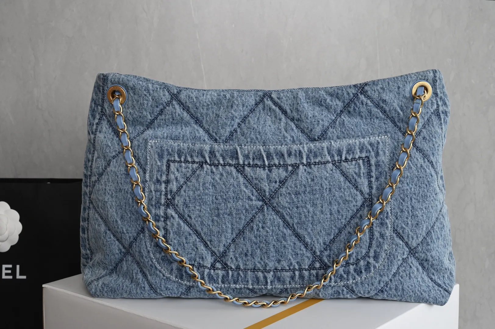 Chanel Denim Hobo Underarm Bag Shoulder Back
