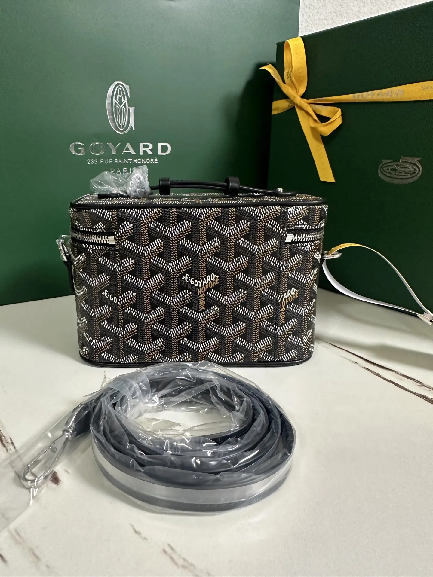 Goyard Yellow Cosmetic Pouch Leather