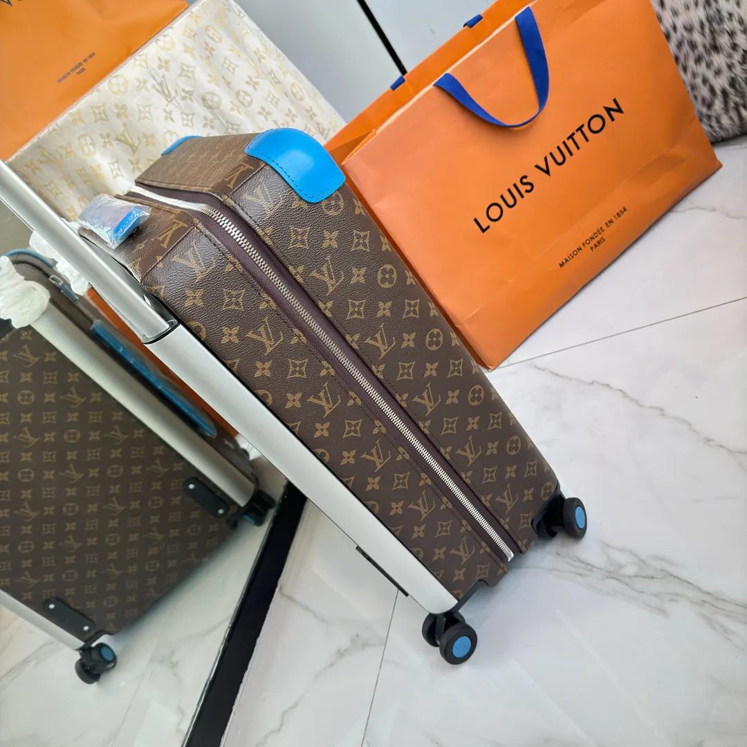 LV 棕色 老花 帆布 ｜ 版 登机行李箱 四轮 旅行拉杆款 轻便出行款