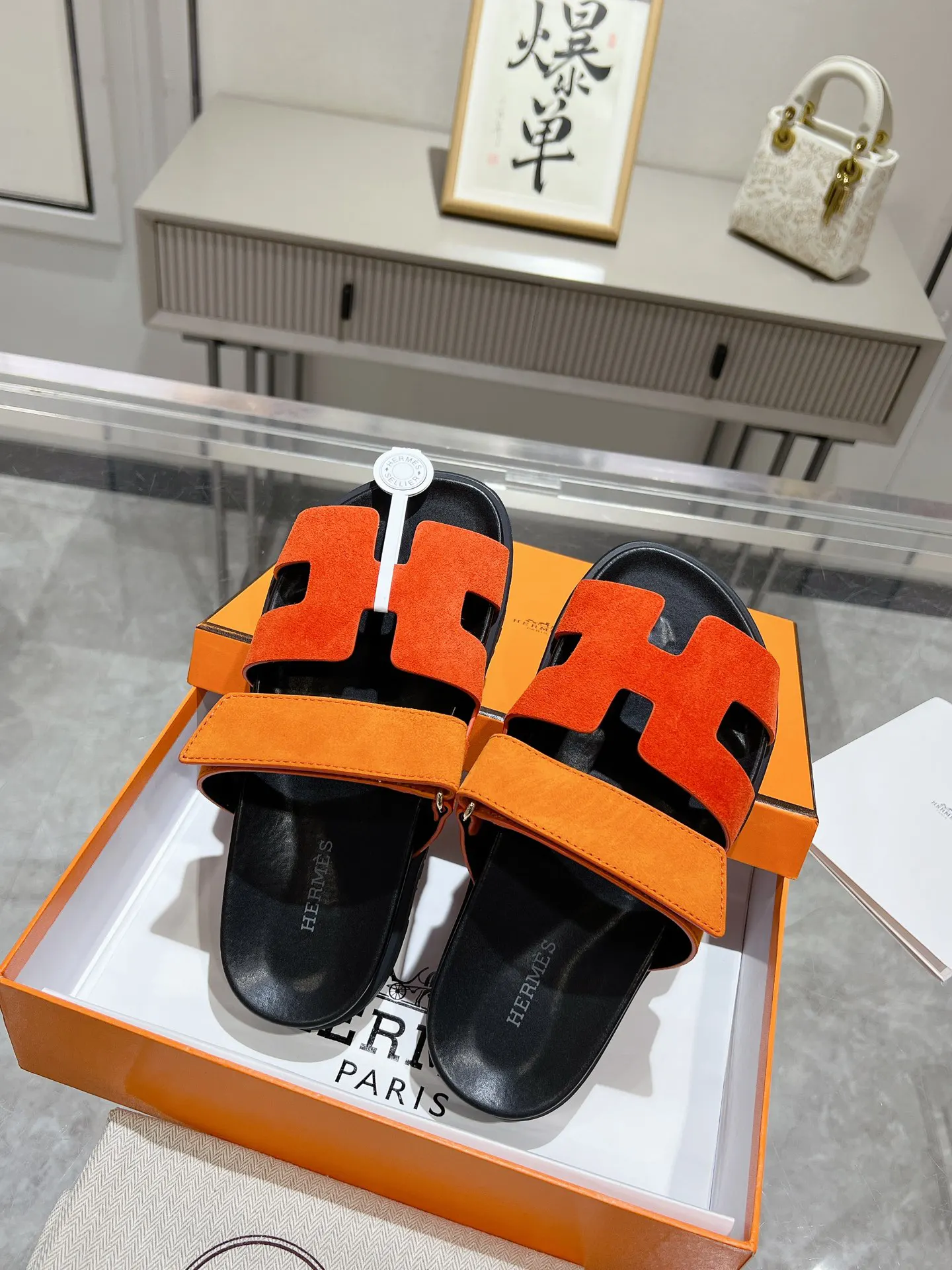 Hermès 拼色 拖鞋 舒適