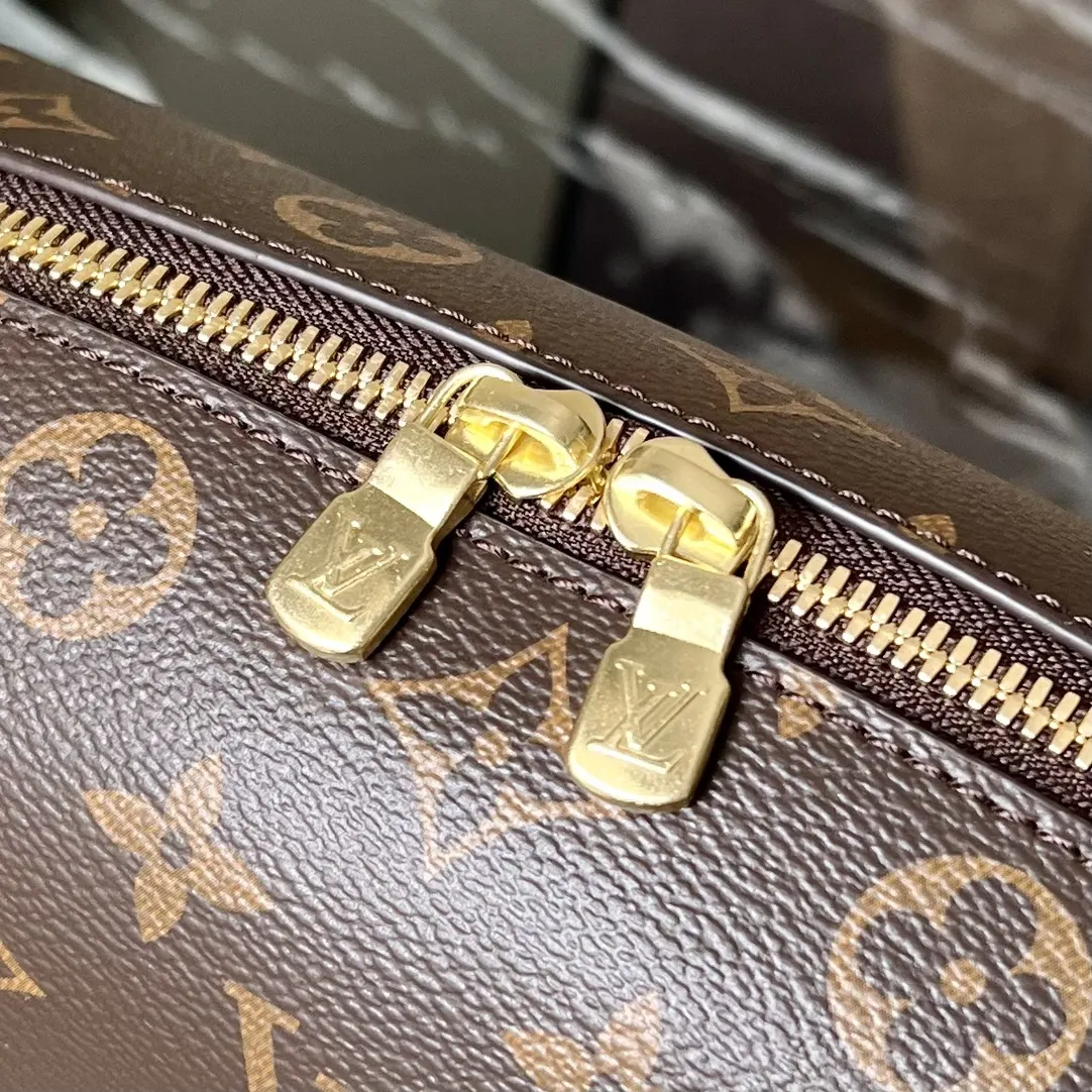 老花 帆布 开启拉链 内贴袋和拉链内袋确保洗漱用品井然有序 化妆包 便携收纳款