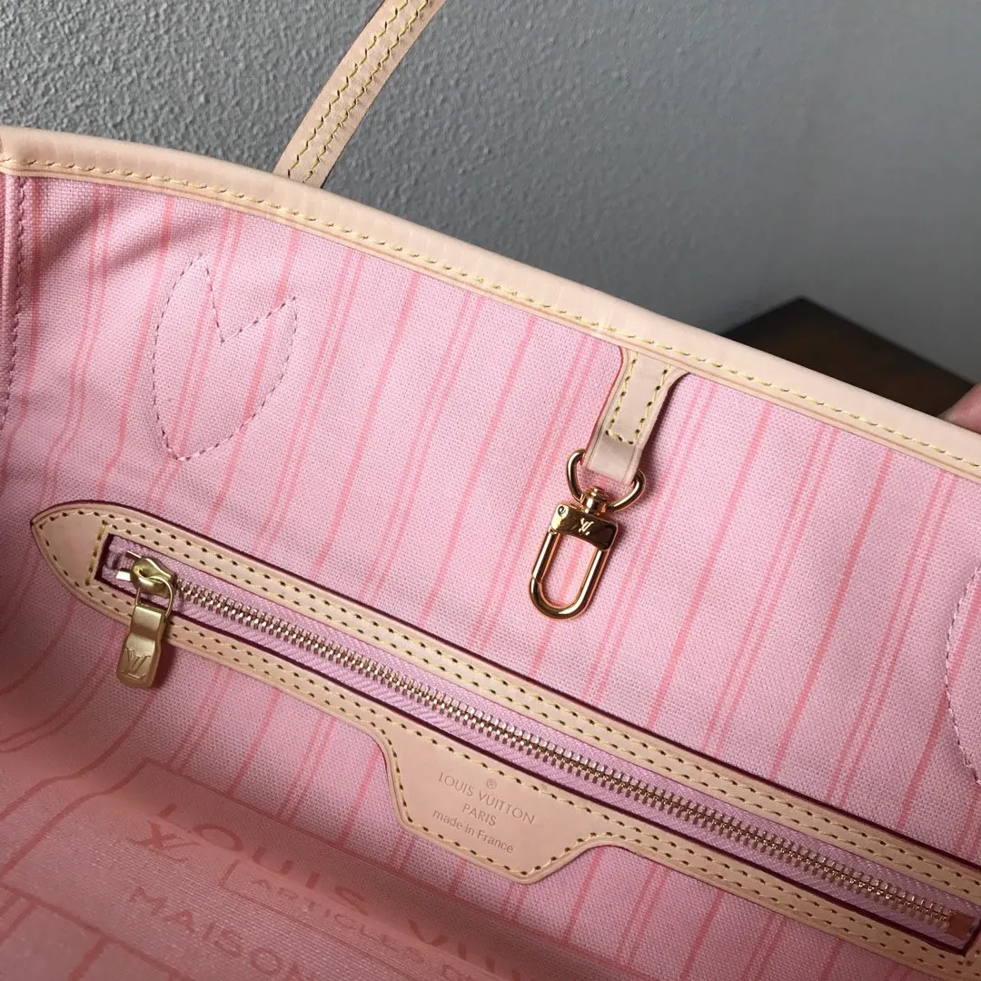 LV Neverfull 金色 牛皮 手拿包 精致手拿款