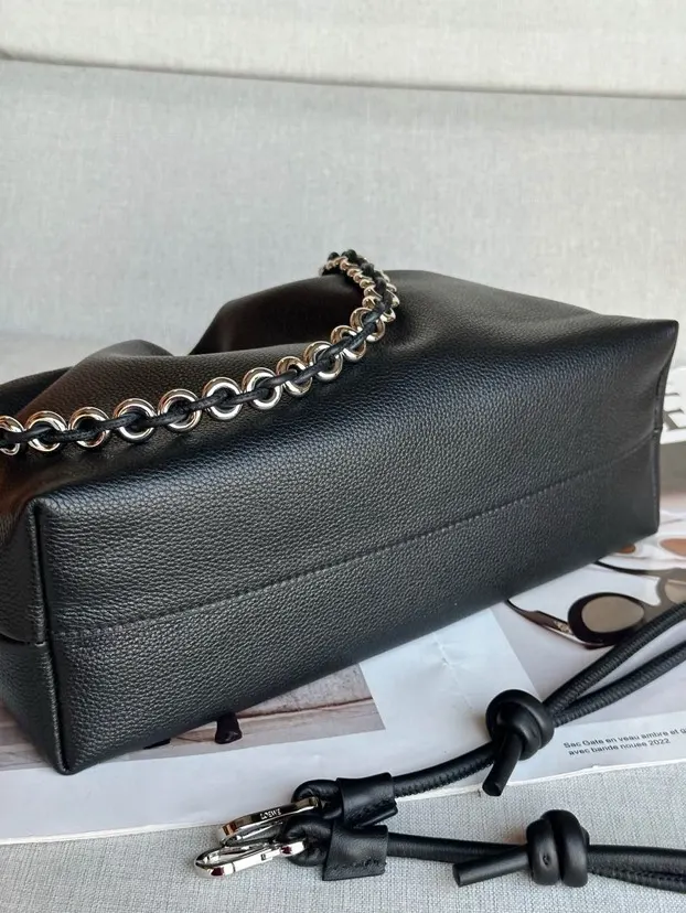 Loewe 皮革 鹿皮 套金屬鏈條 條長肩帶 柔软闪亮鹿 链条包 精致链条款