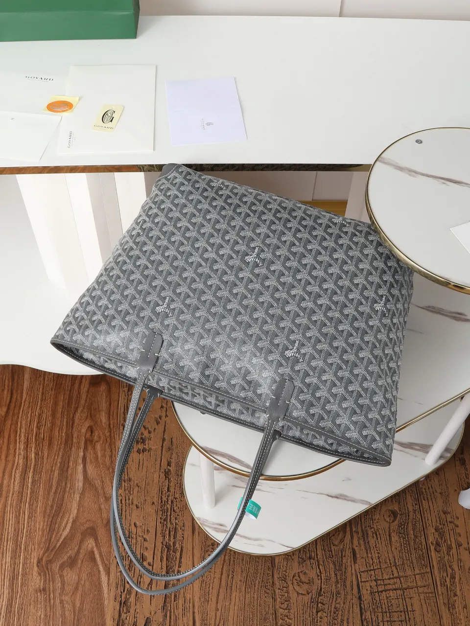 Goyard 灰色 皮革 托特包 大容量托特款