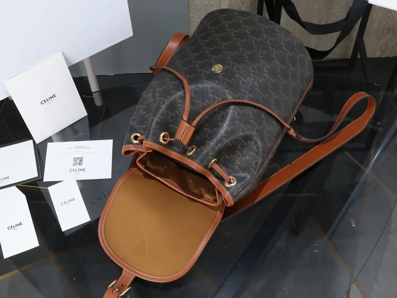 Gold Backpack Leather