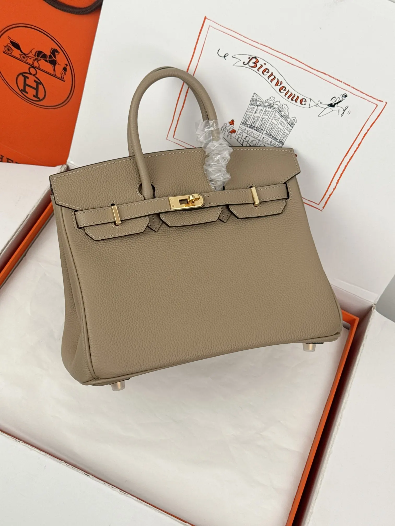 Birkin 小牛皮 togo 小牛皮 风衣灰 手提包 通勤手提款