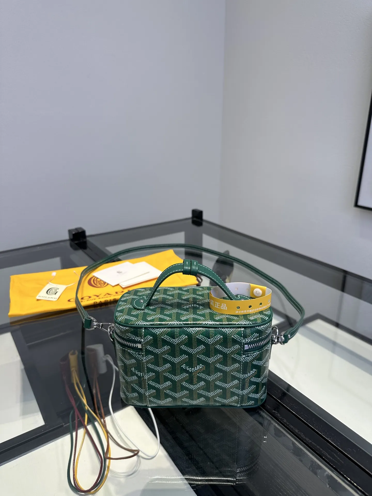 Goyard Green Organizer Pouch Travel Leather