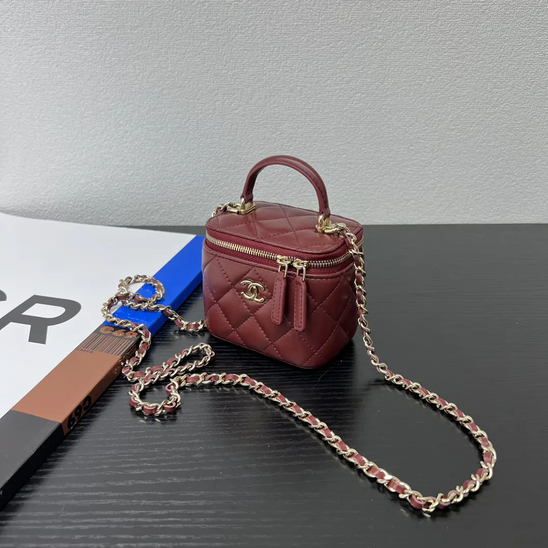 Chanel 19 Mini Red Leather Quilted Chain Bag