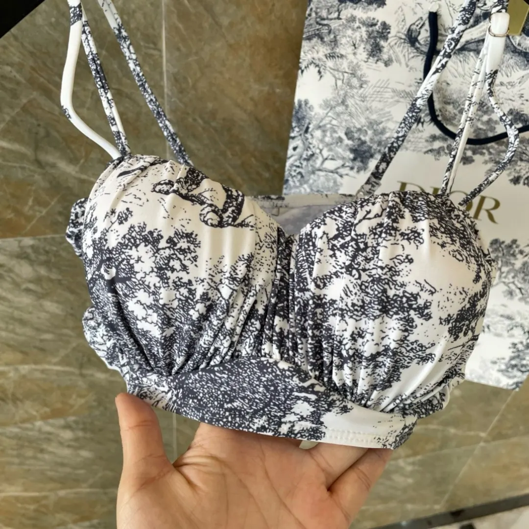 Dior 灰色 印花 泳装