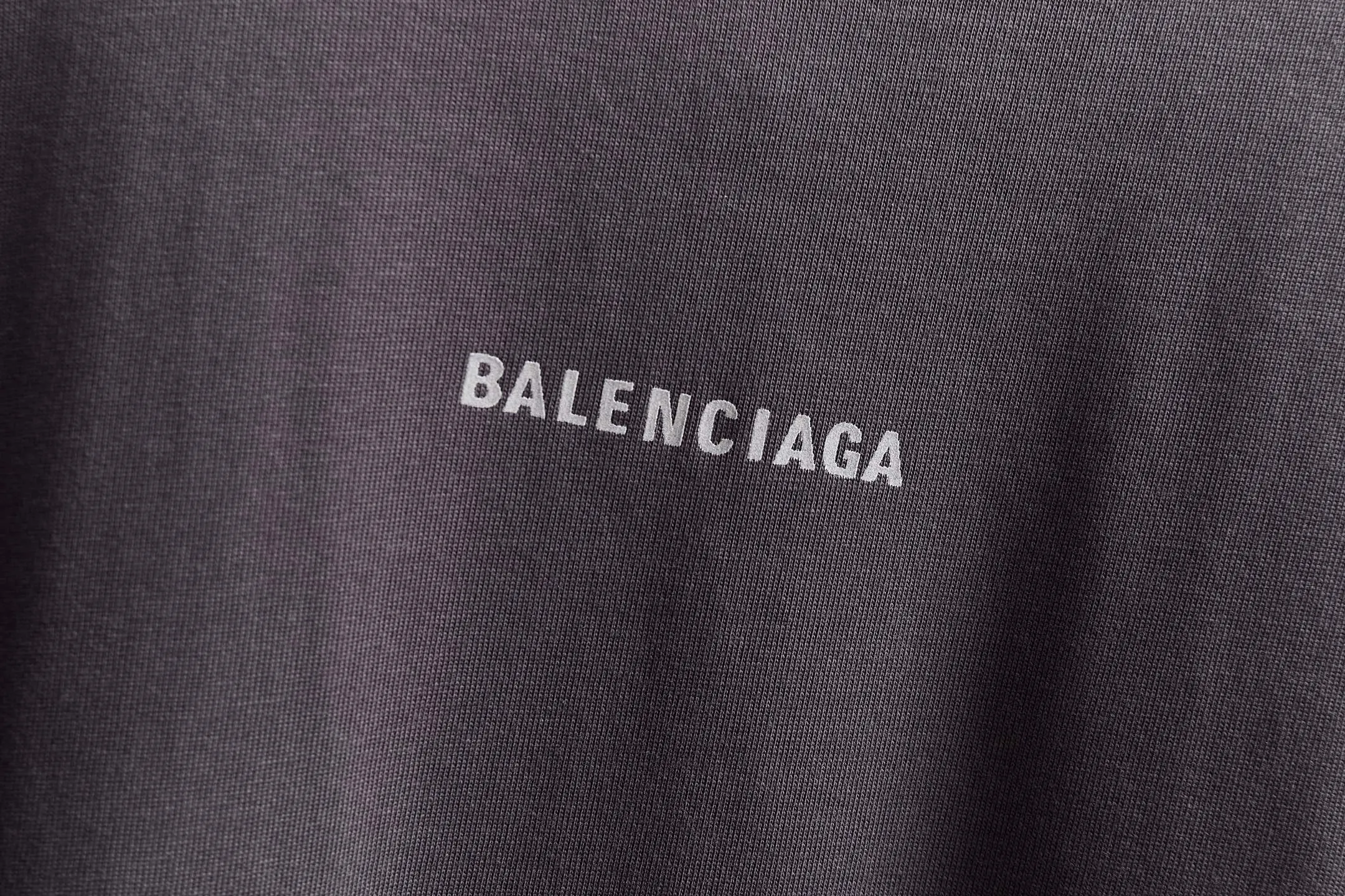 Balenciaga 灰色 印花 水洗 短袖T恤