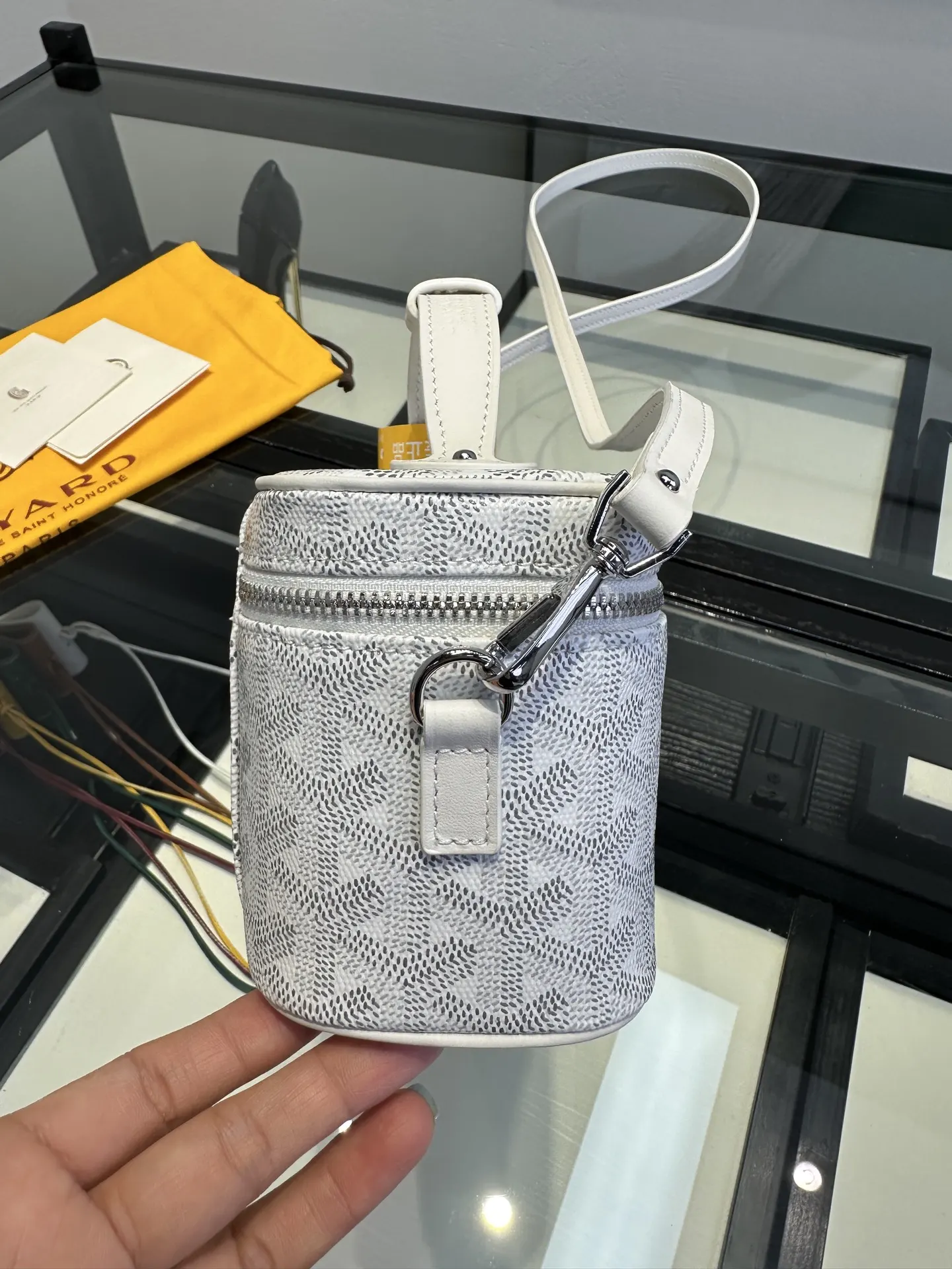 Goyard White Organizer Pouch Travel Leather