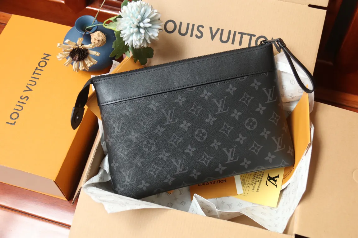 帆布 黑色花纹 chette Voyage Sou 手拿包 精致手拿款
