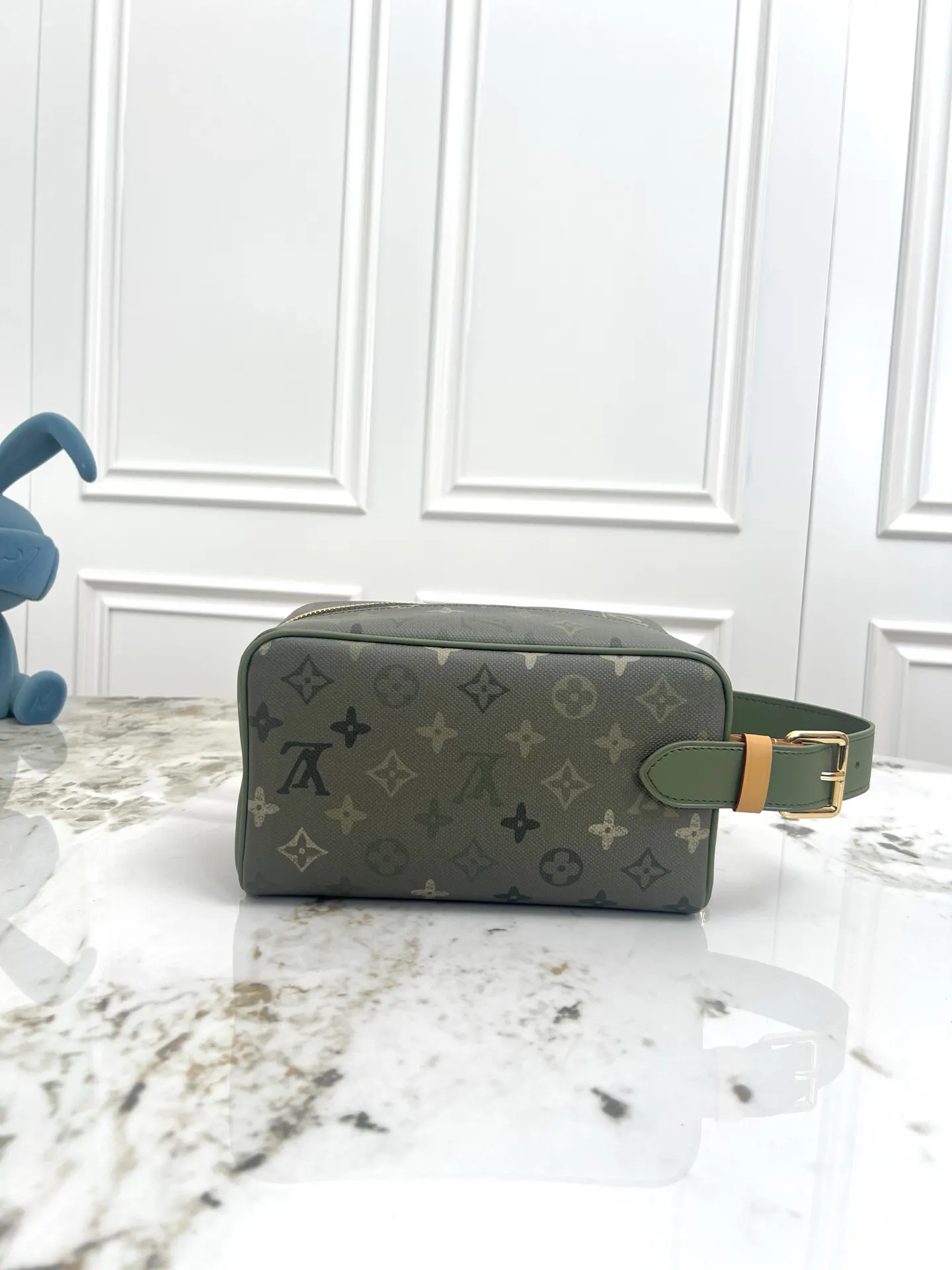 Green Monogram Top Handle Bag Commuter Canvas