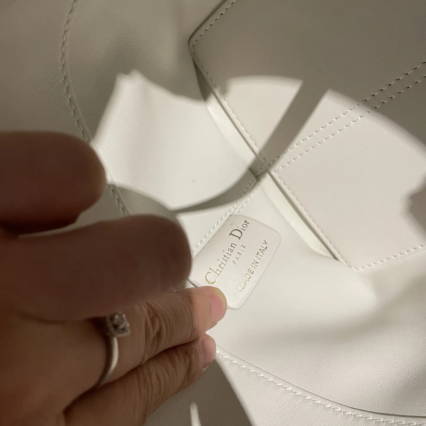 Dior White Bucket Bag Casual Leather