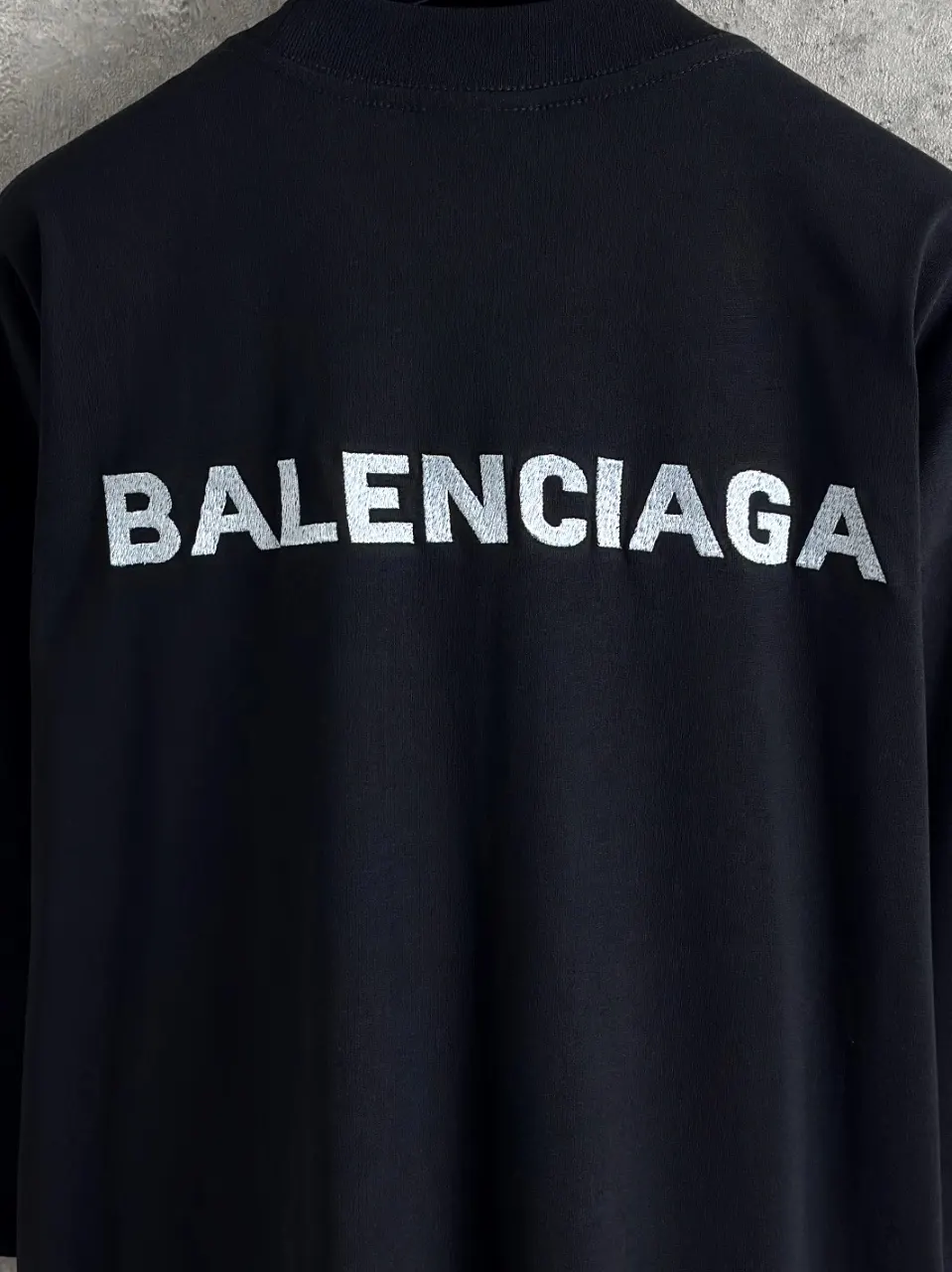 Balenciaga 黑色 字母 刺绣 短袖T恤 街头休闲款