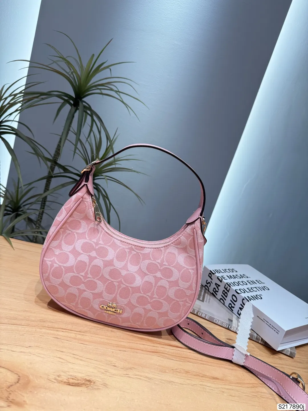 Coach 老花 粉色 帆布 收纳包 旅行收纳款