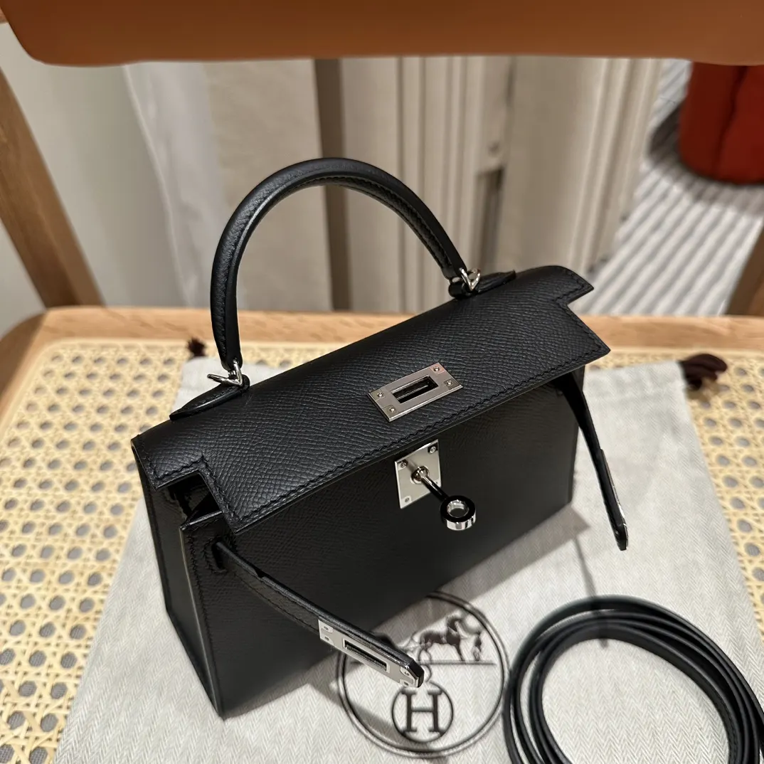 Hermes Black Crossbody Bag Classic Leather
