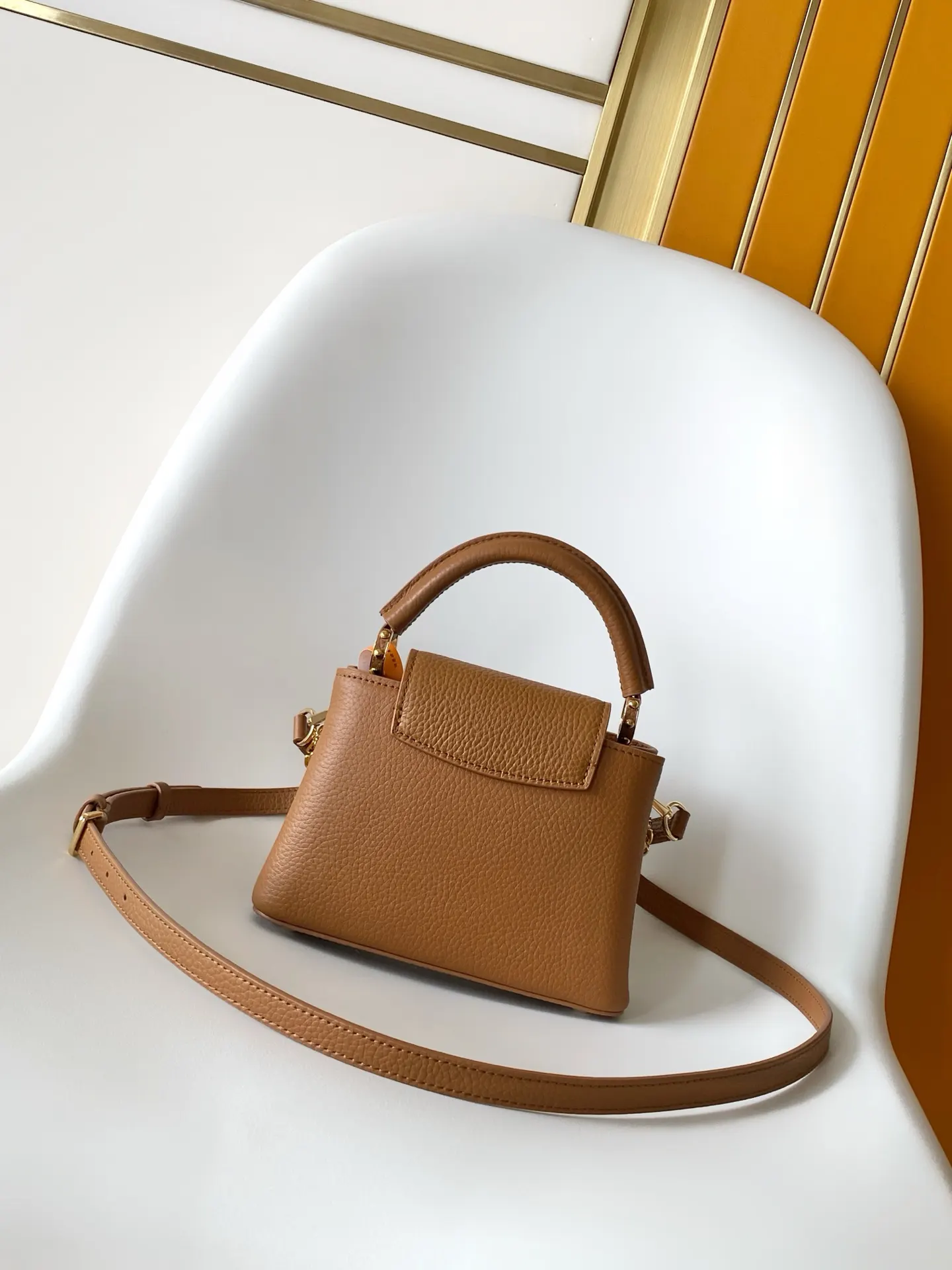 Louis Vuitton Black Brown Chain Bag Leather