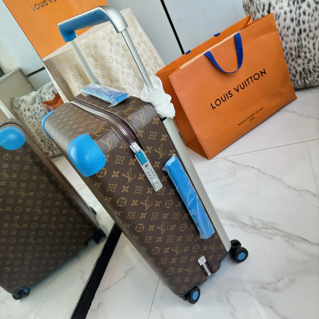 LV 棕色 老花 帆布 ｜ 版 登机行李箱 四轮 旅行拉杆款 轻便出行款