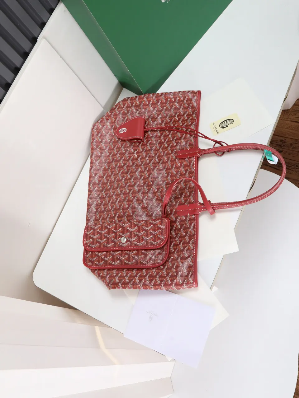 Goyard 紅色 帆布 腋下包 復古腋下背款