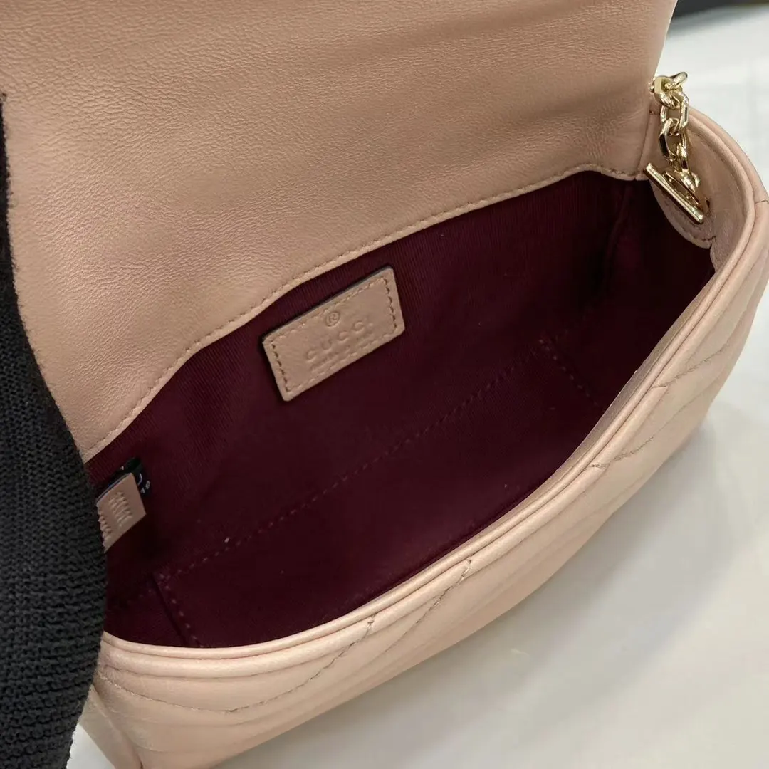 Gucci Marmont 绗缝皮革链条包 单肩斜挎