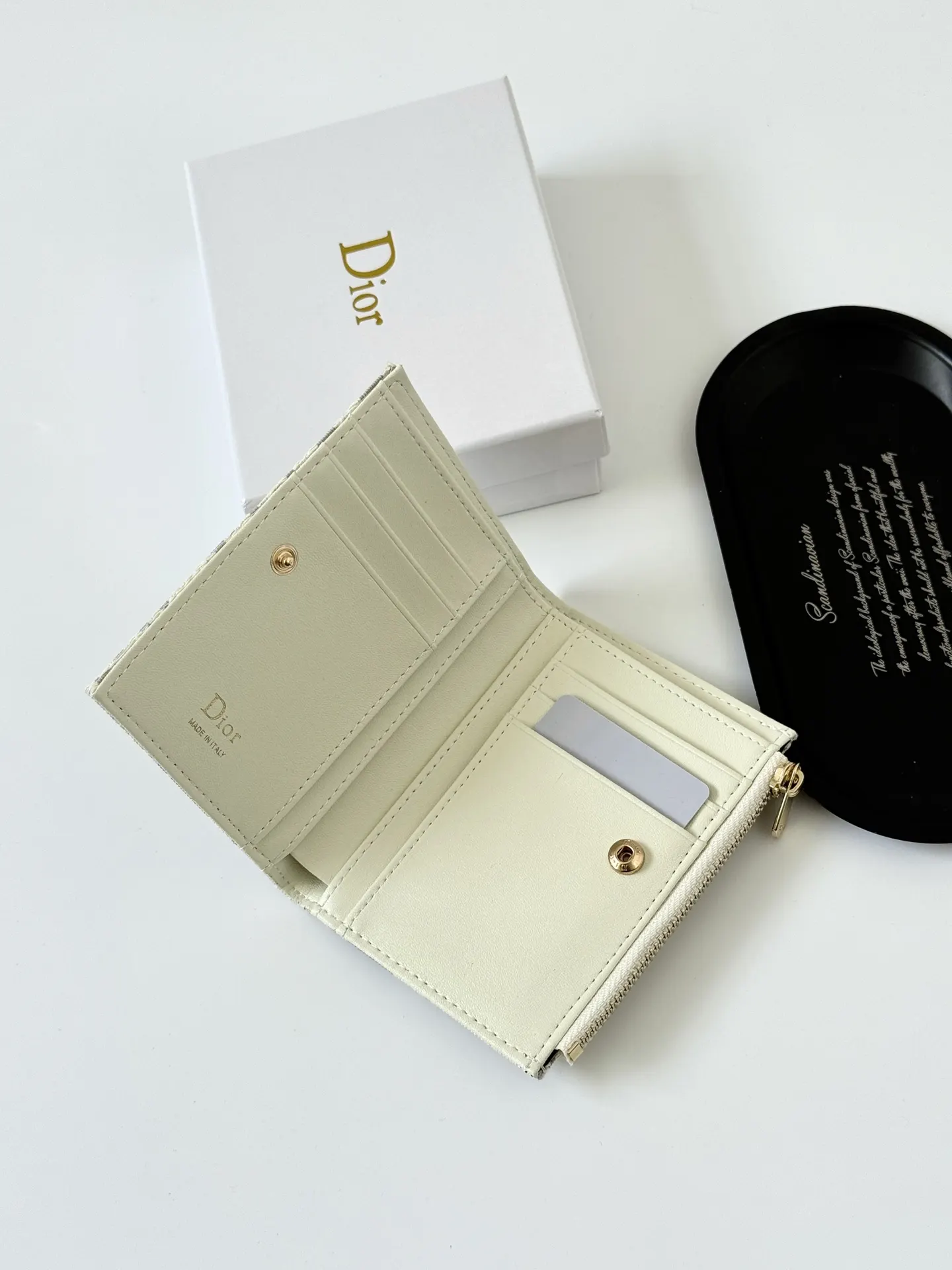 Dior 白色 皮革 钱包
