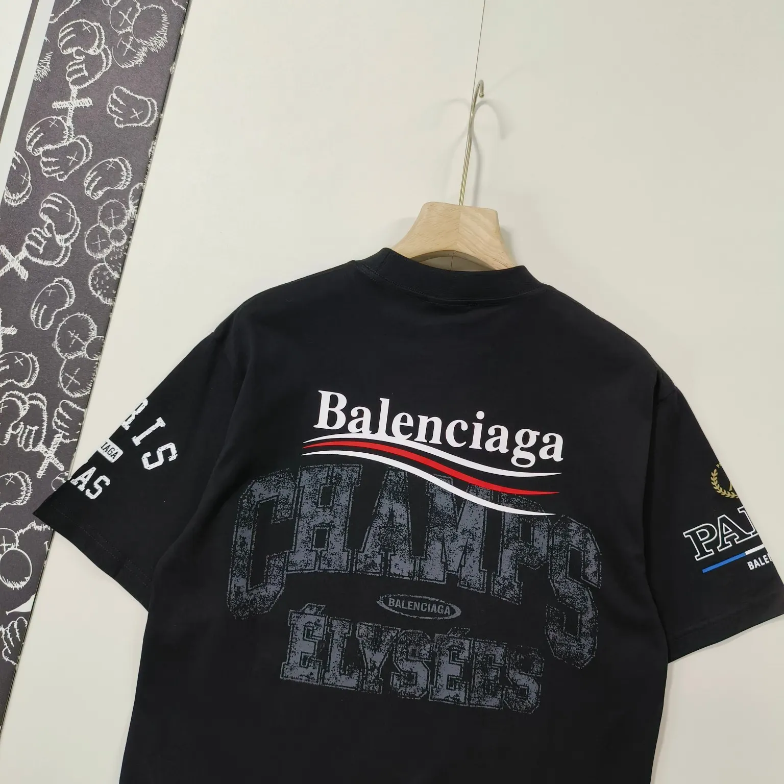 Balenciaga I Love Paris 印花圓領短袖T恤 黑色