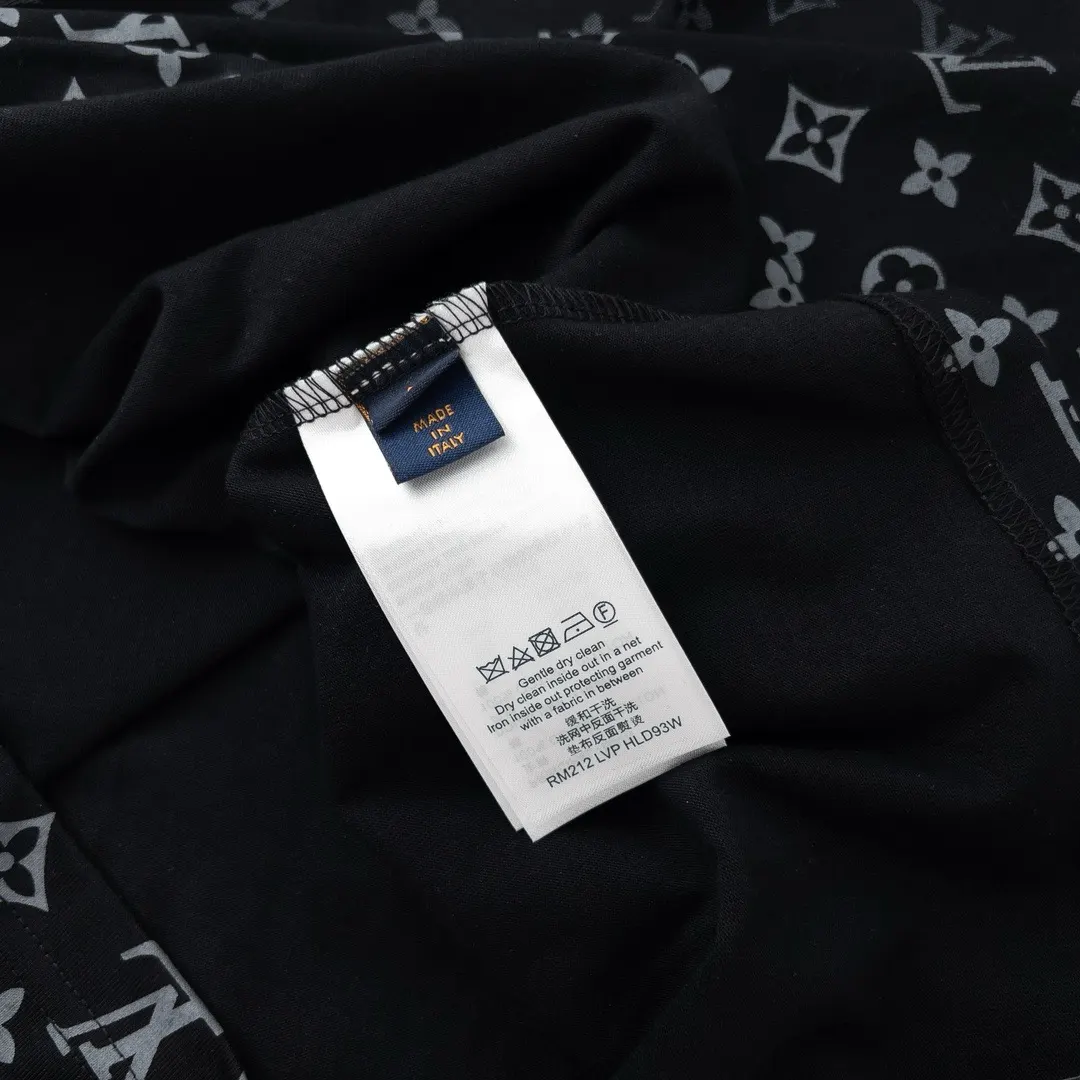 LV 黑色 老花 Logo 短袖T恤 休闲百搭款