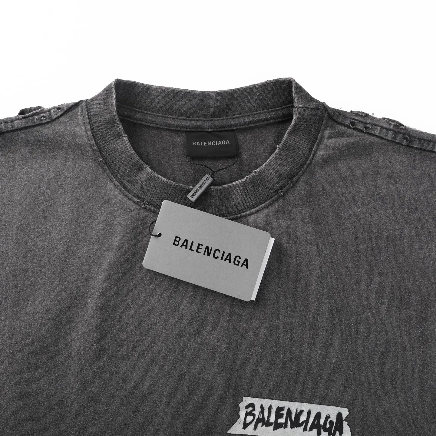 Balenciaga White Logo Short Sleeve T-Shirt Street
