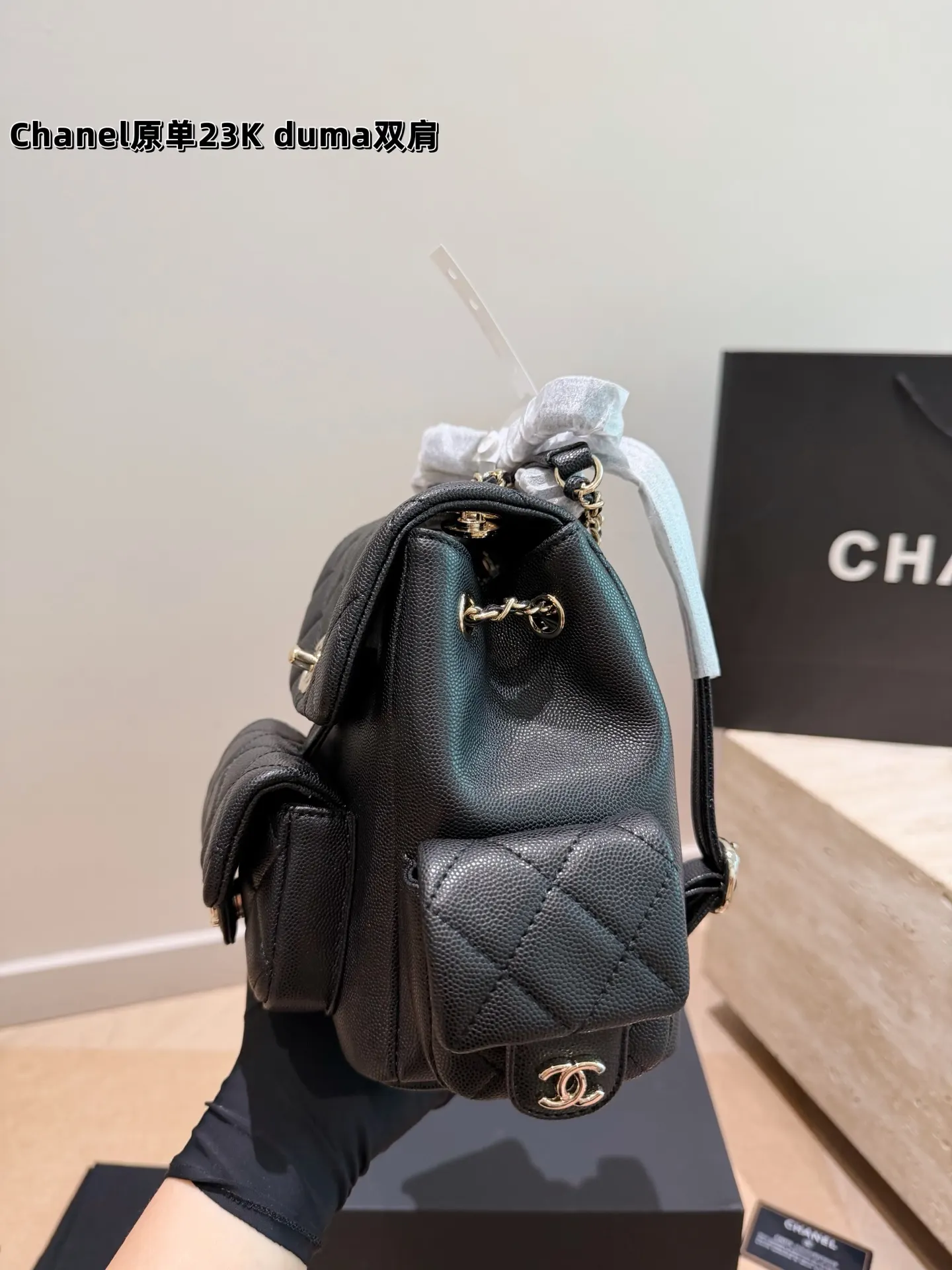 CHANEL 皮革 双盒 Duma雙肩包 質感满分又耐用 实用雙肩款