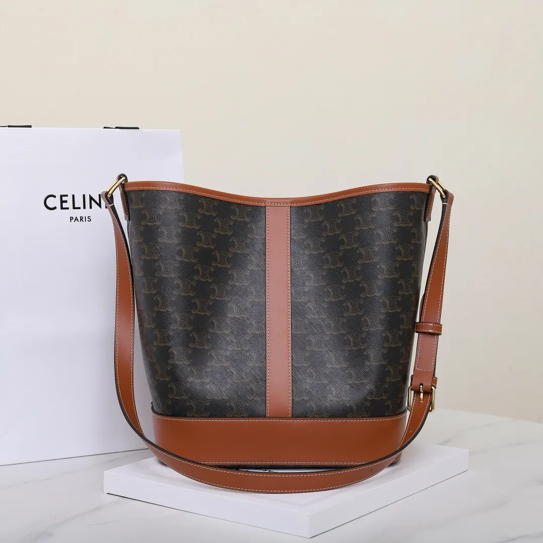 Monogram Bucket Bag Casual Leather