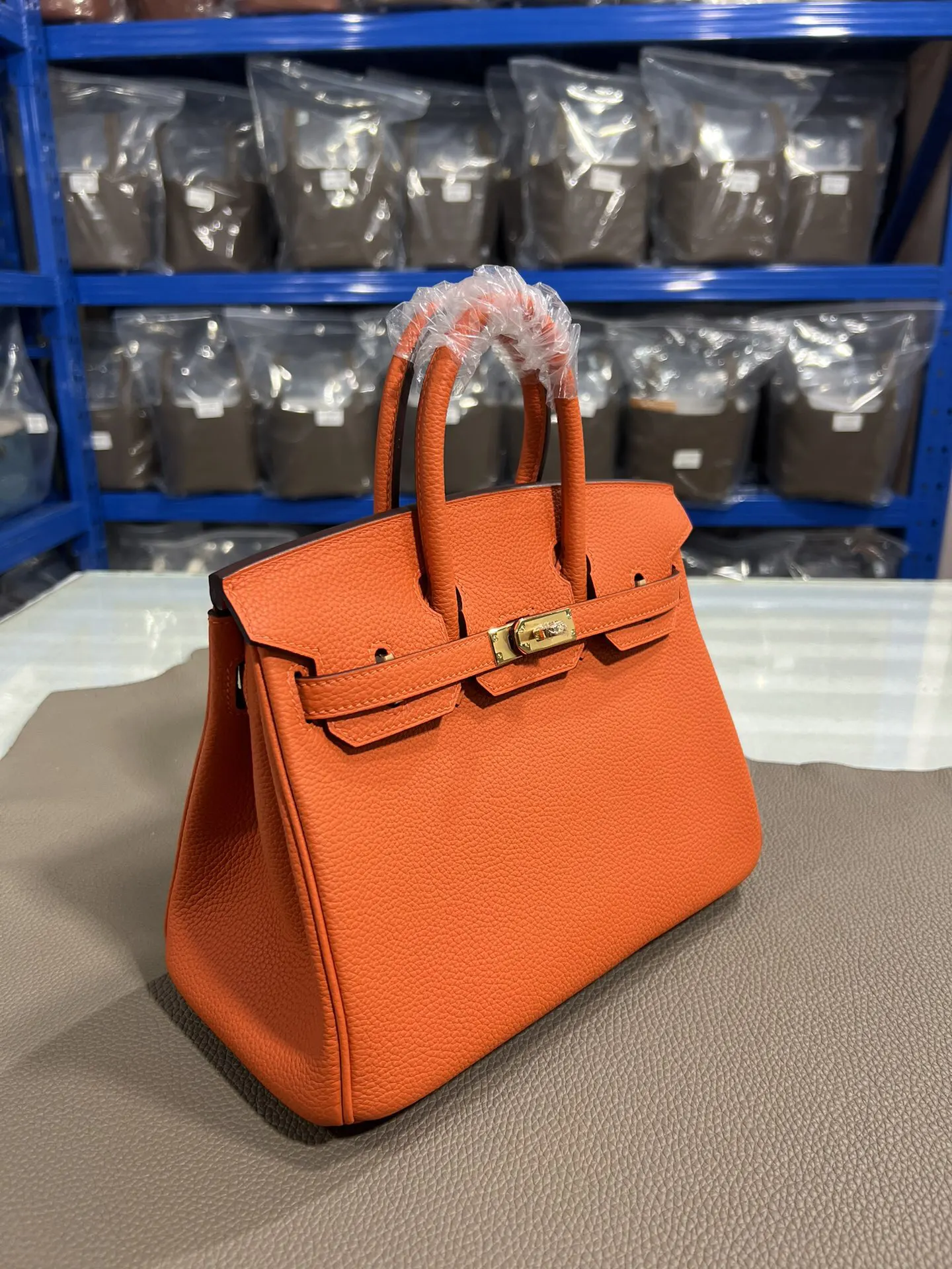 Hermès Birkin 橙色 Togo牛皮 手提包 25cm