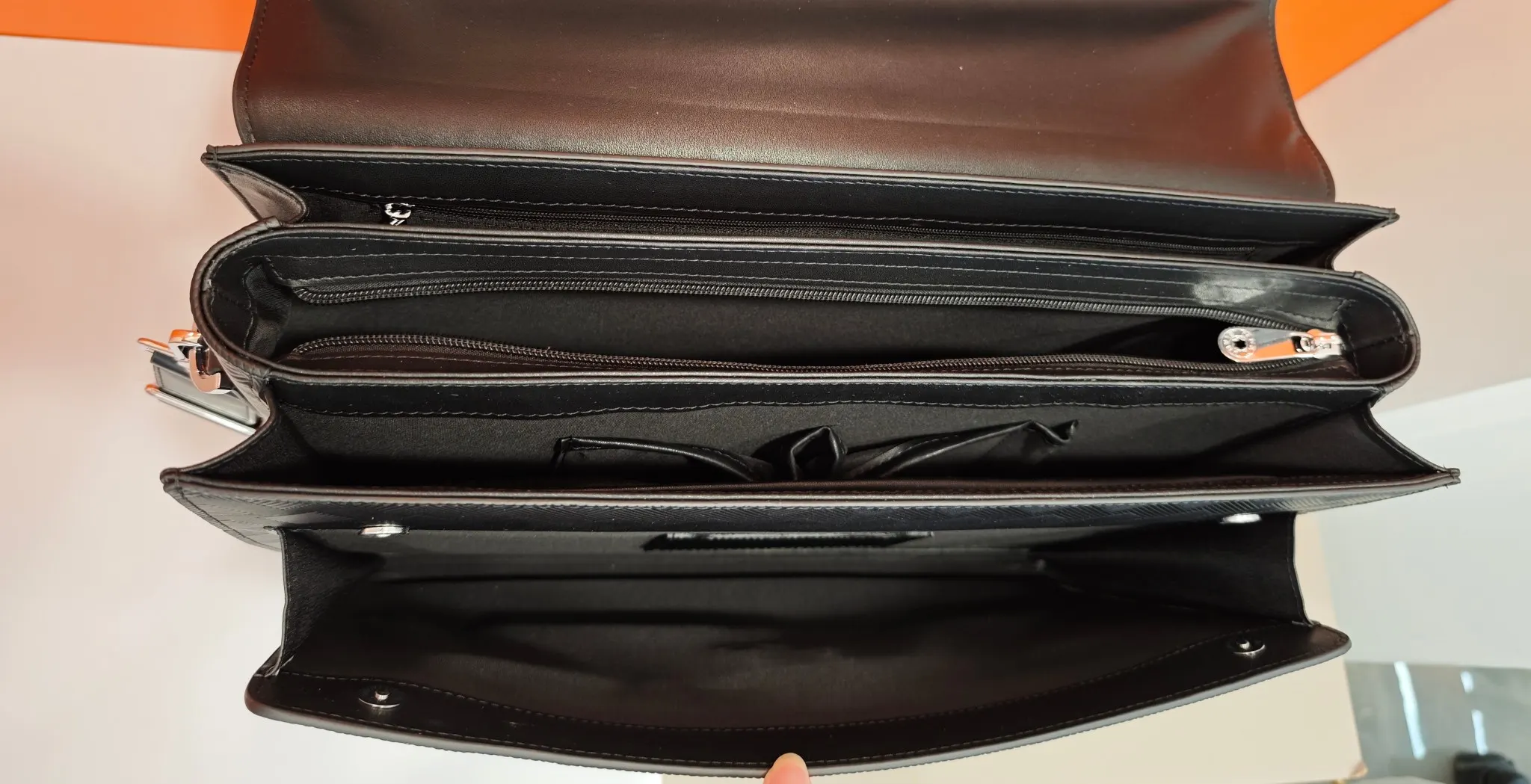 Black Briefcase Business Commuter Leather