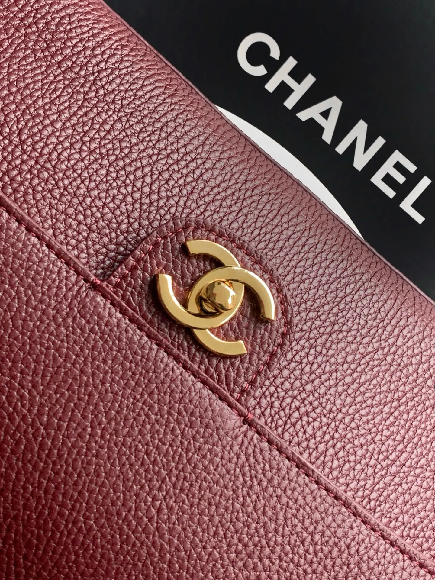 CHANEL 红色 酒红 腋下包 复古腋下背款
