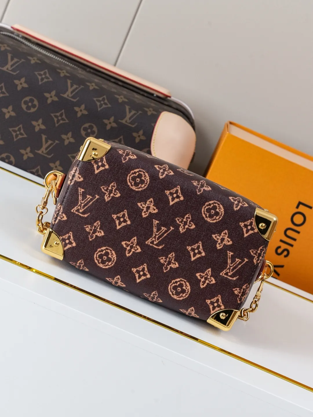 LV Speedy 老花 牛皮 链条包 精致链条款