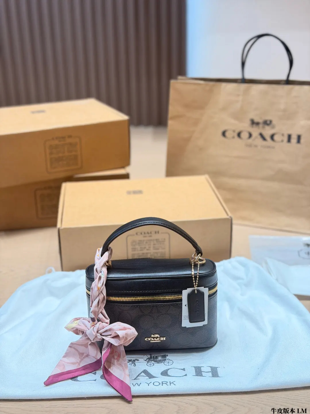 Coach 棕色 老花 牛皮 鏈條包 精致鏈條款