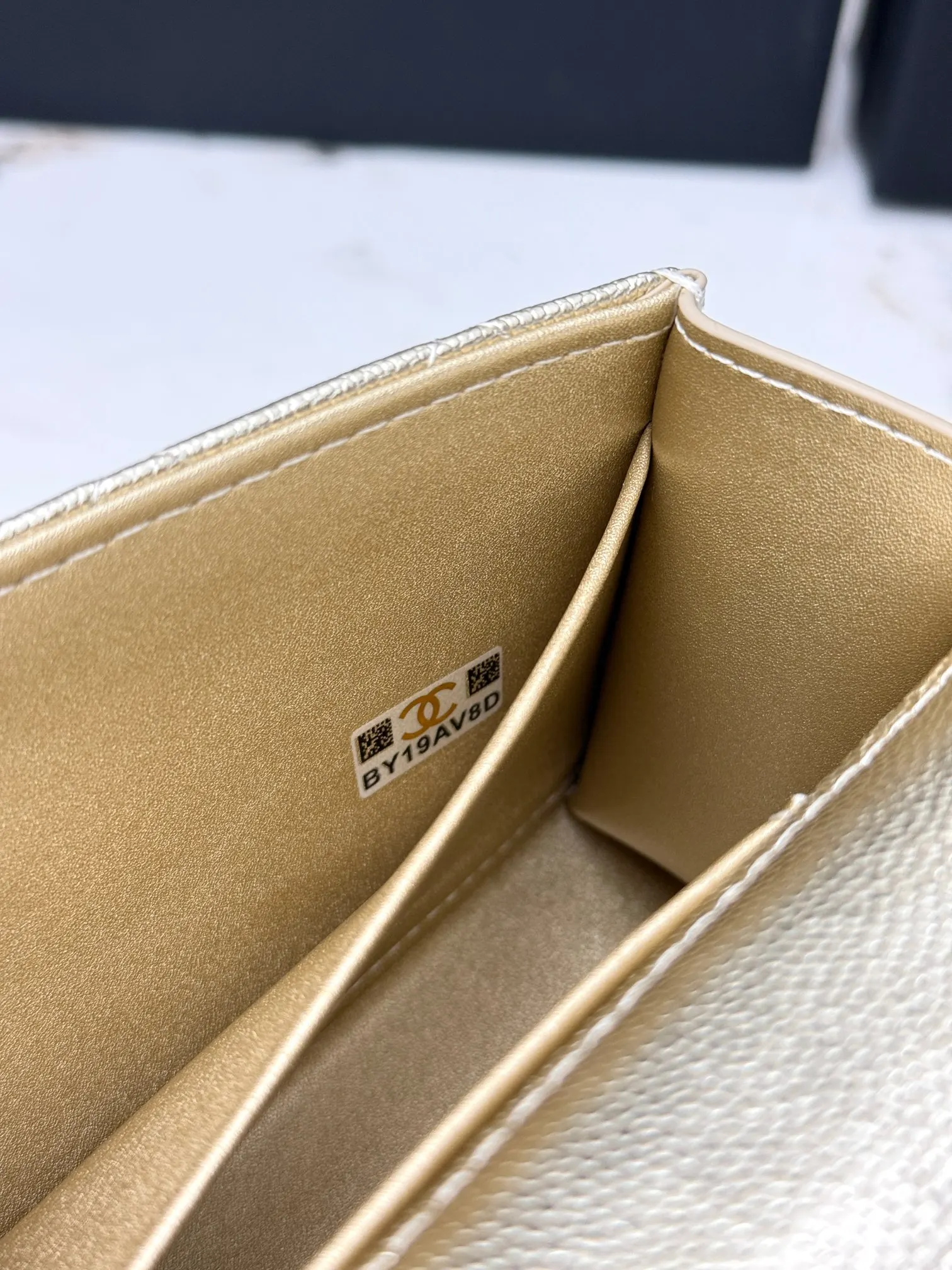 Chanel 米白色牛皮Kelly手提包 金链斜挎