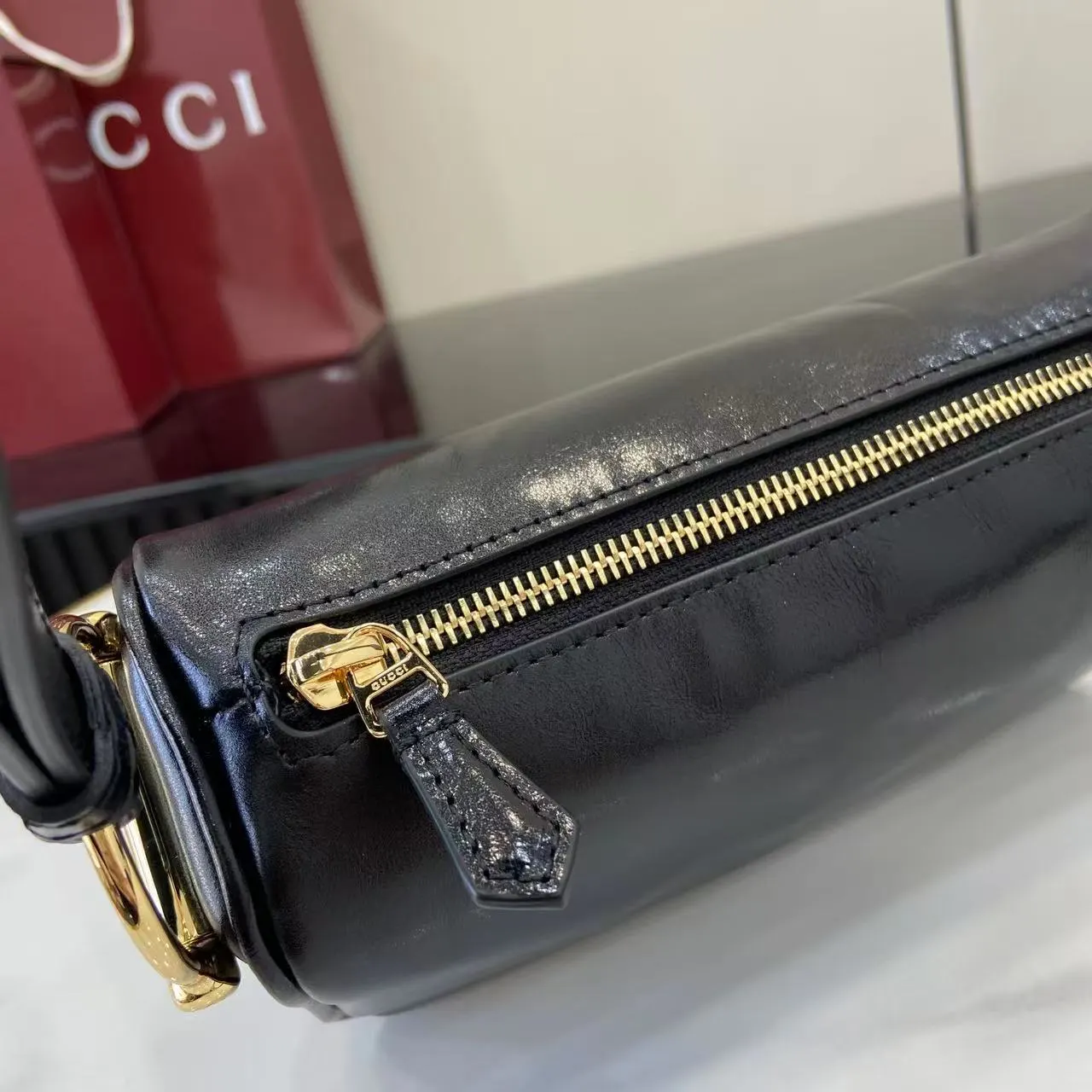 Gucci Horsebit 1955 老花马衔扣肩背包 单肩斜挎
