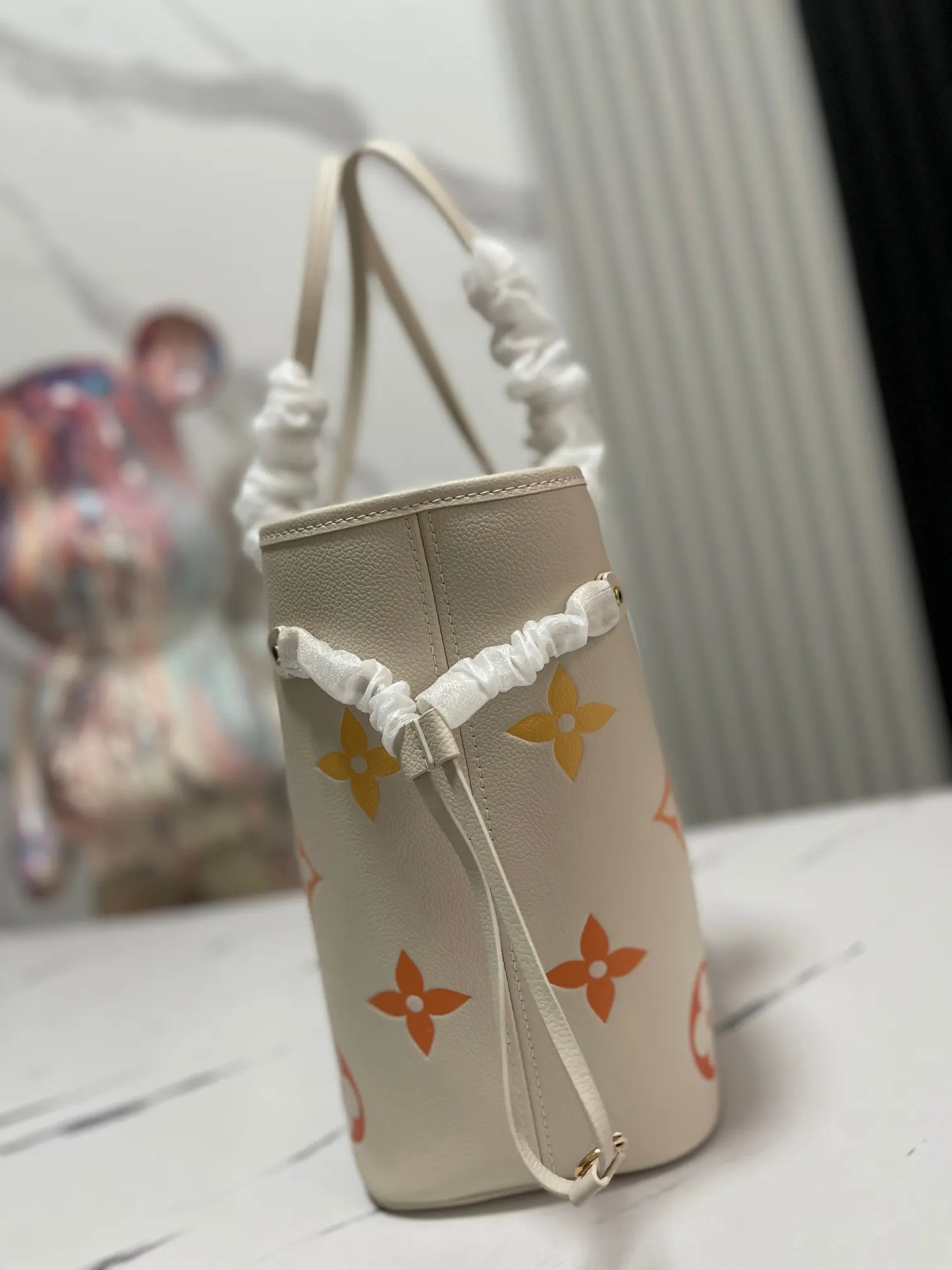 LV Neverfull 米白 Mo托特包 大容量托特款