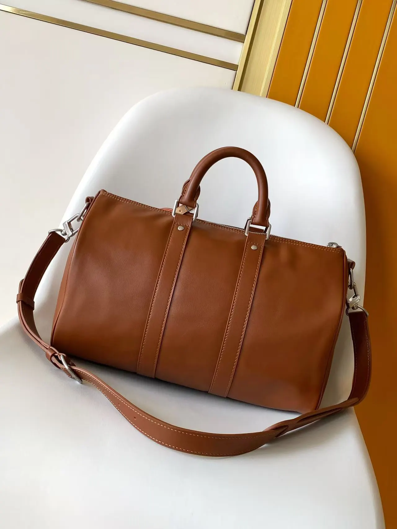 Keepall 棕色 牛皮 旅行袋 大容量旅行款