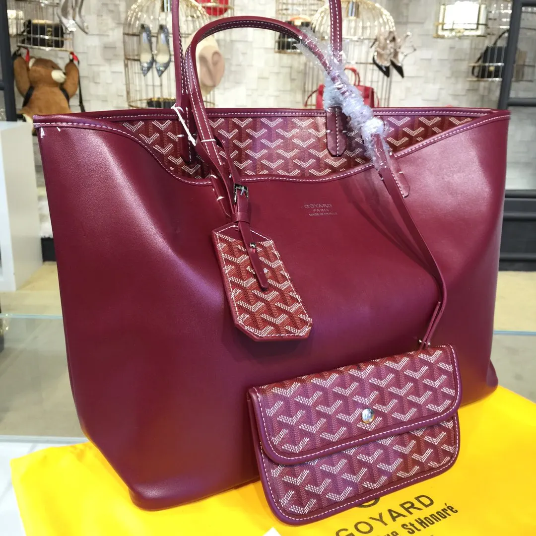 Goyard 戈雅 双面可用 充满法式优雅 订制Y字母涂鸦料 皮轻 托特包 大容量托特款
