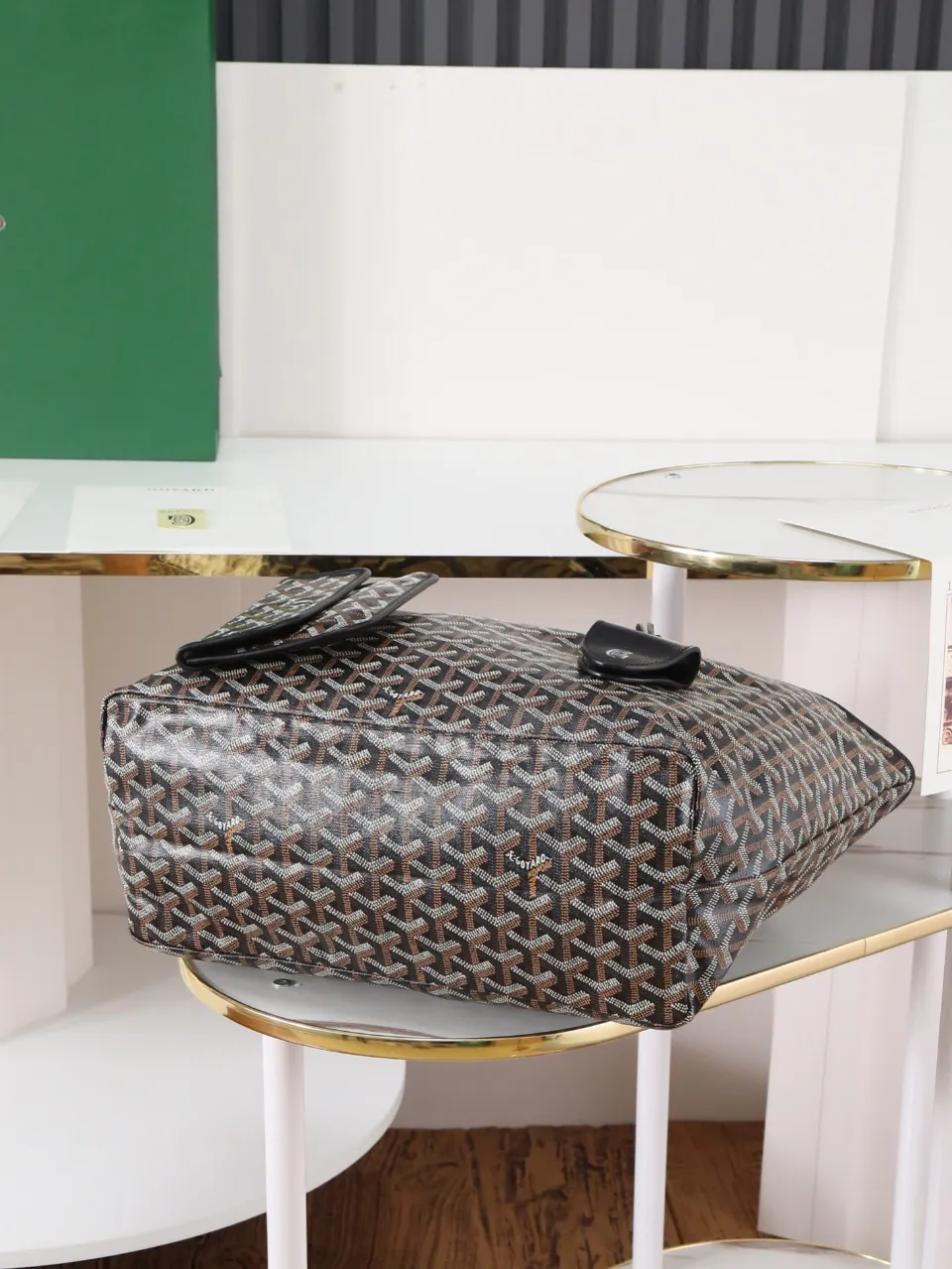 Goyard Black Hobo Shoulder Bag Vintage Canvas
