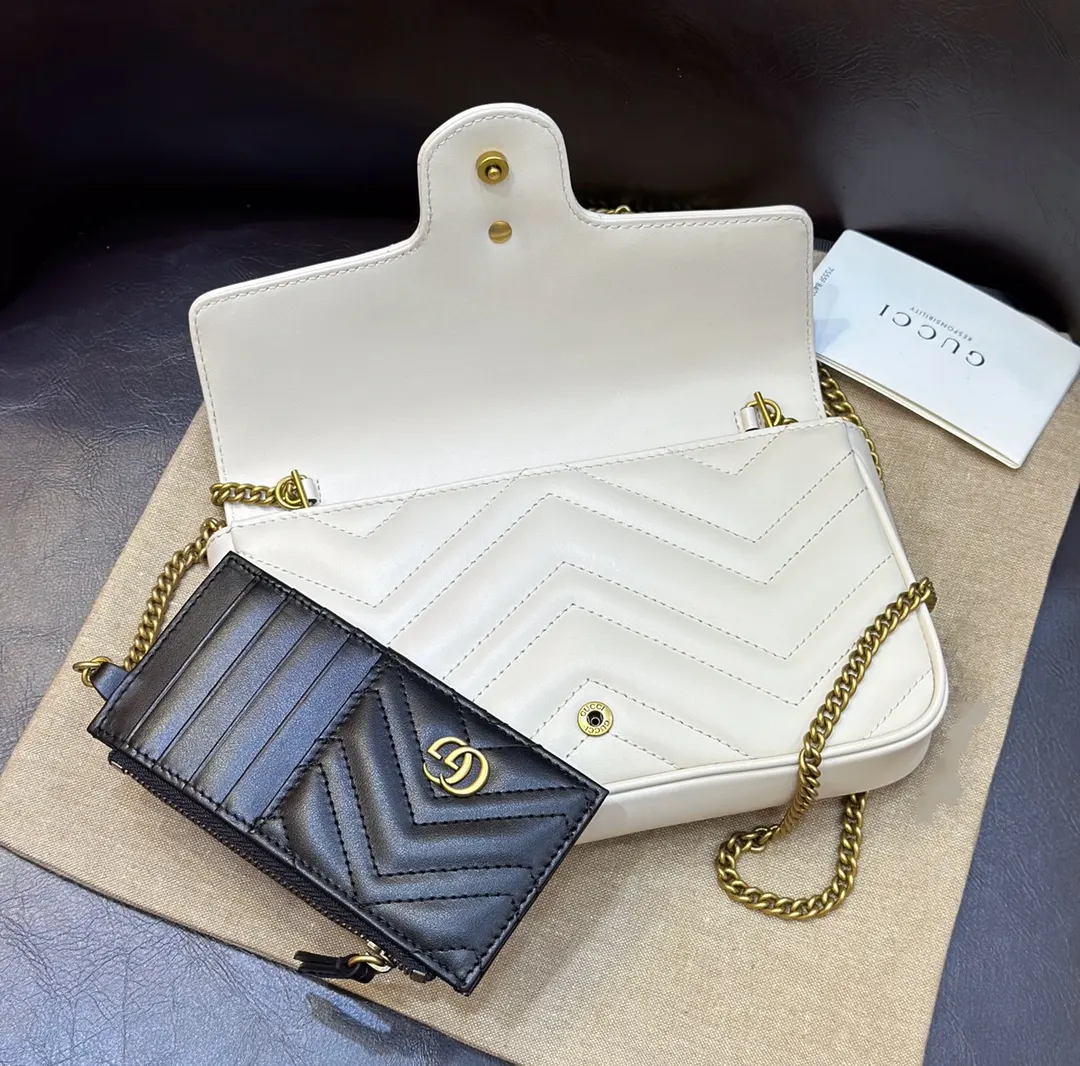 Gucci 绗缝鏈條包 白色