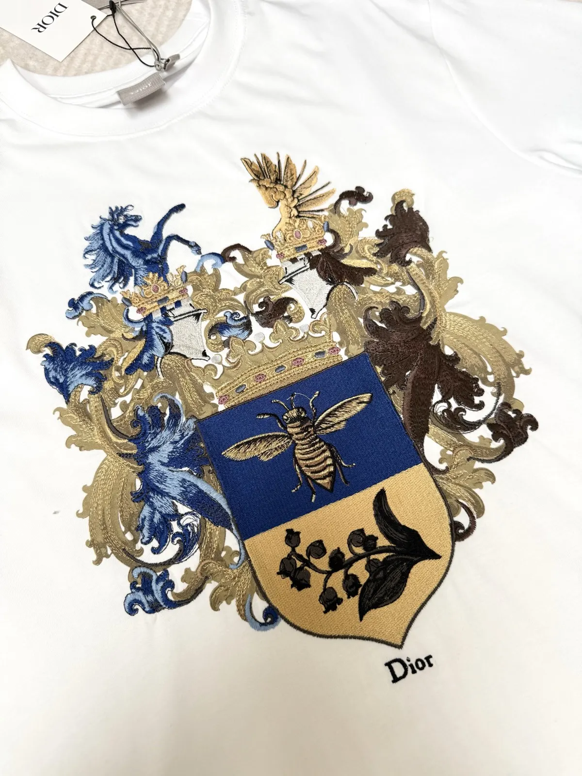Dior 白色 刺绣 印花 短袖T恤