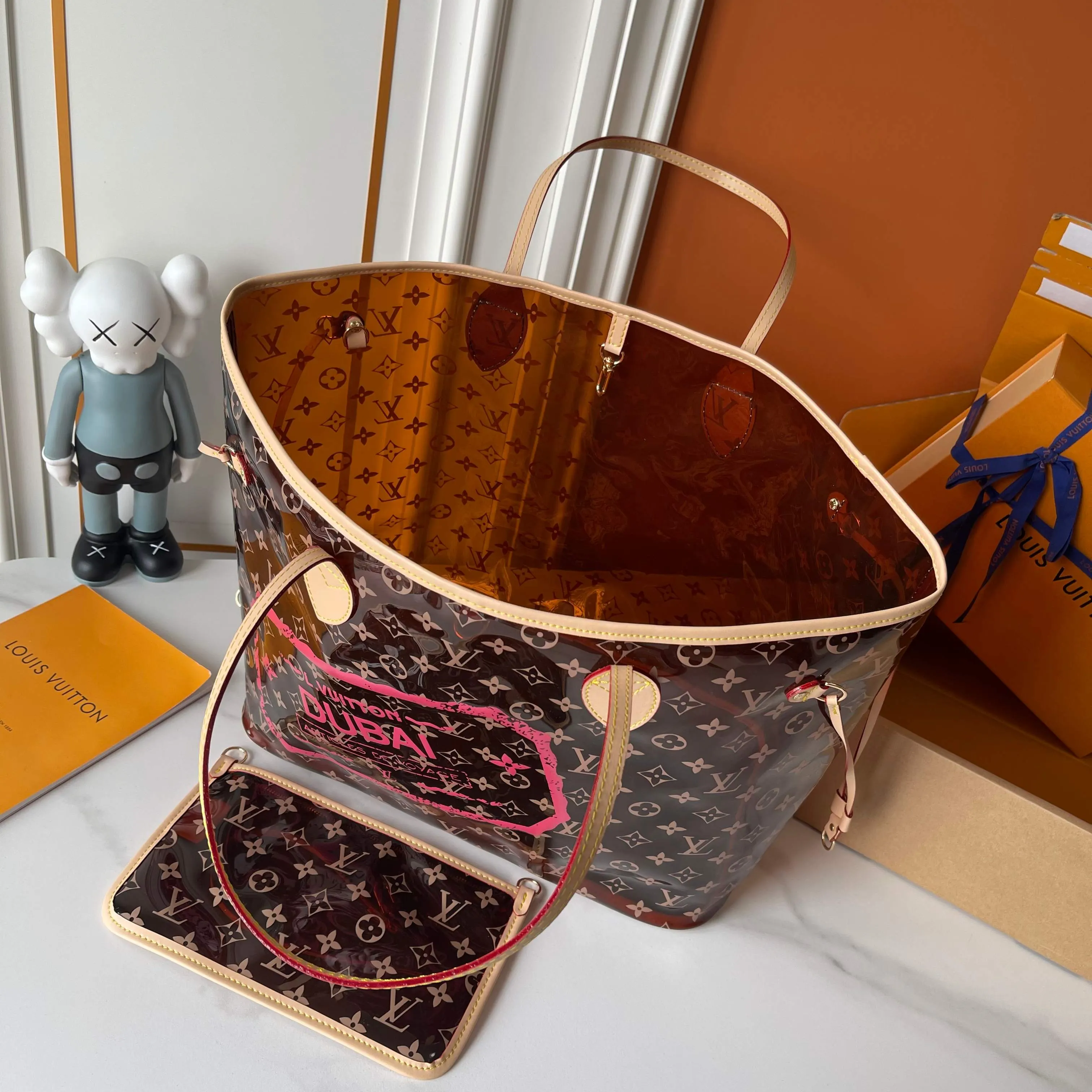 Neverfull 棕色 藍色 牛皮 托特包 大容量托特款