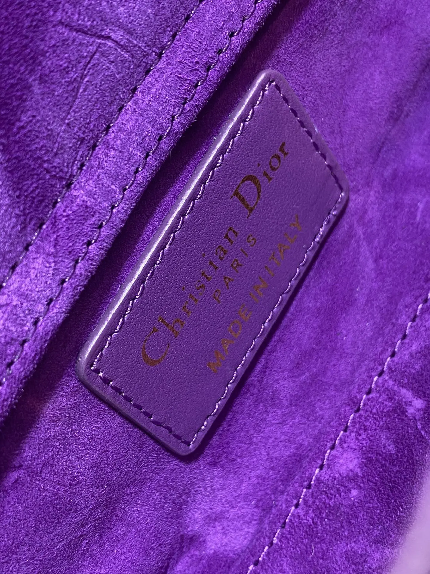 Dior 紫色 羊皮 进口 羊皮横款迷你戴妃包 紫色D Joy bag羊 鏈條包 精致鏈條款