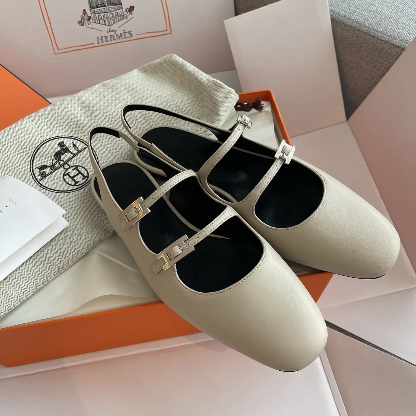 Hermès 羊皮 平底鞋